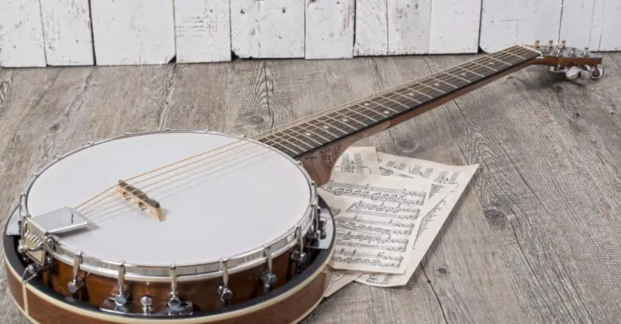 simple white banjo